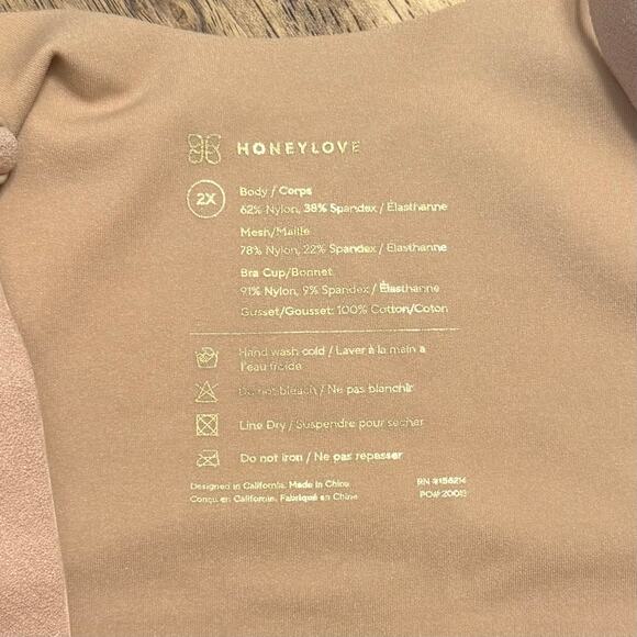 Honeylove Women’s LiftWear Cami Bodysuit Wireless Shapewear Beige Size 2X - Picture 6 of 10